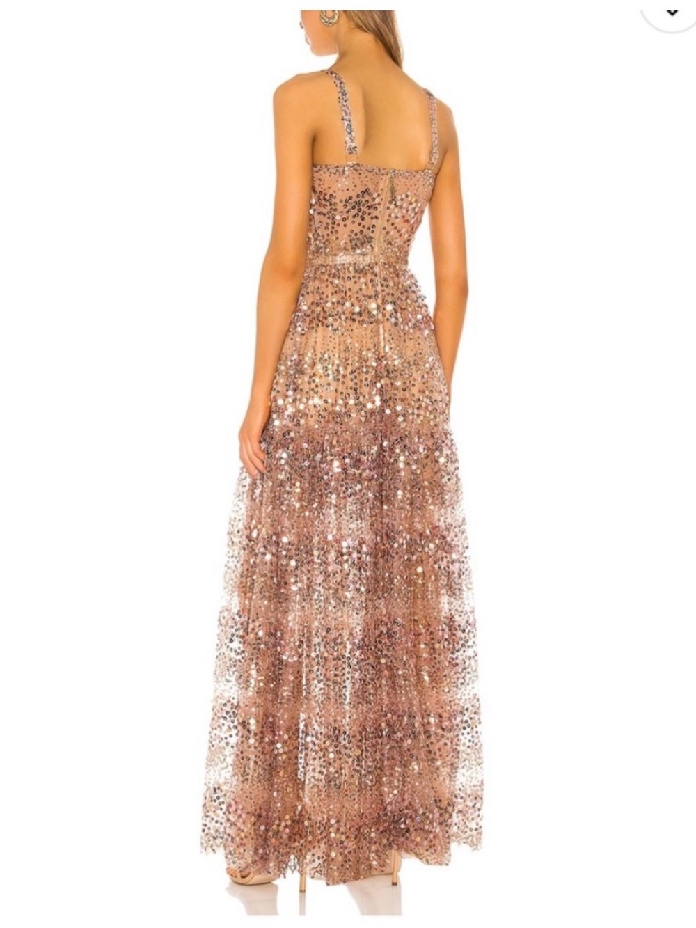 Bronx and Banco Midnight Gold Sequin Maxi Dress US10/XL - Picture 3 of 10